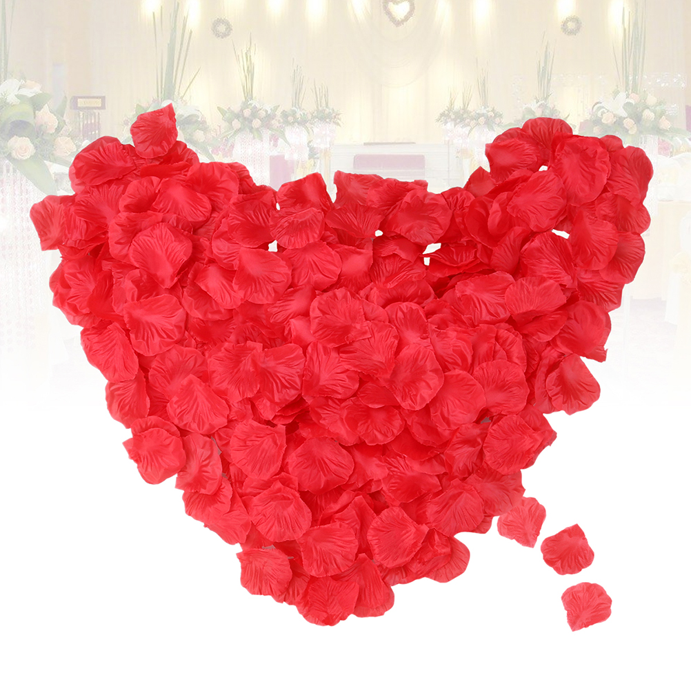 Ueetek 2200pcs Lifelike Artificial Silk Red Rose Petals Decorations for Wedding Party(Red), Multicolor